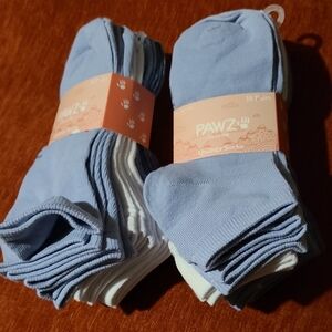 PAWZ By Bearpaw Light Blue & White quarter Socks - 2 Packs Of 10 Pairs